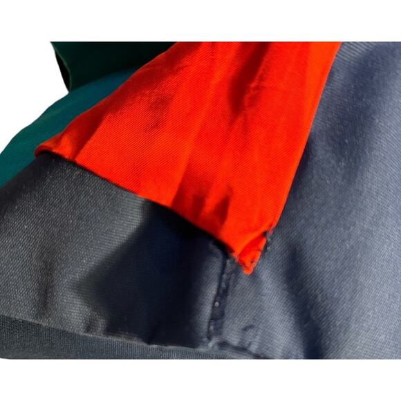 Vintage 60s 70s Collarless Car Coat Contrasting Stitch Sz M Blue White Cosplay - Picture 7 of 14